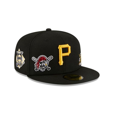 Black Pittsburgh Pirates Hat - New Era MLB Multi 59FIFTY Fitted Caps USA0187523